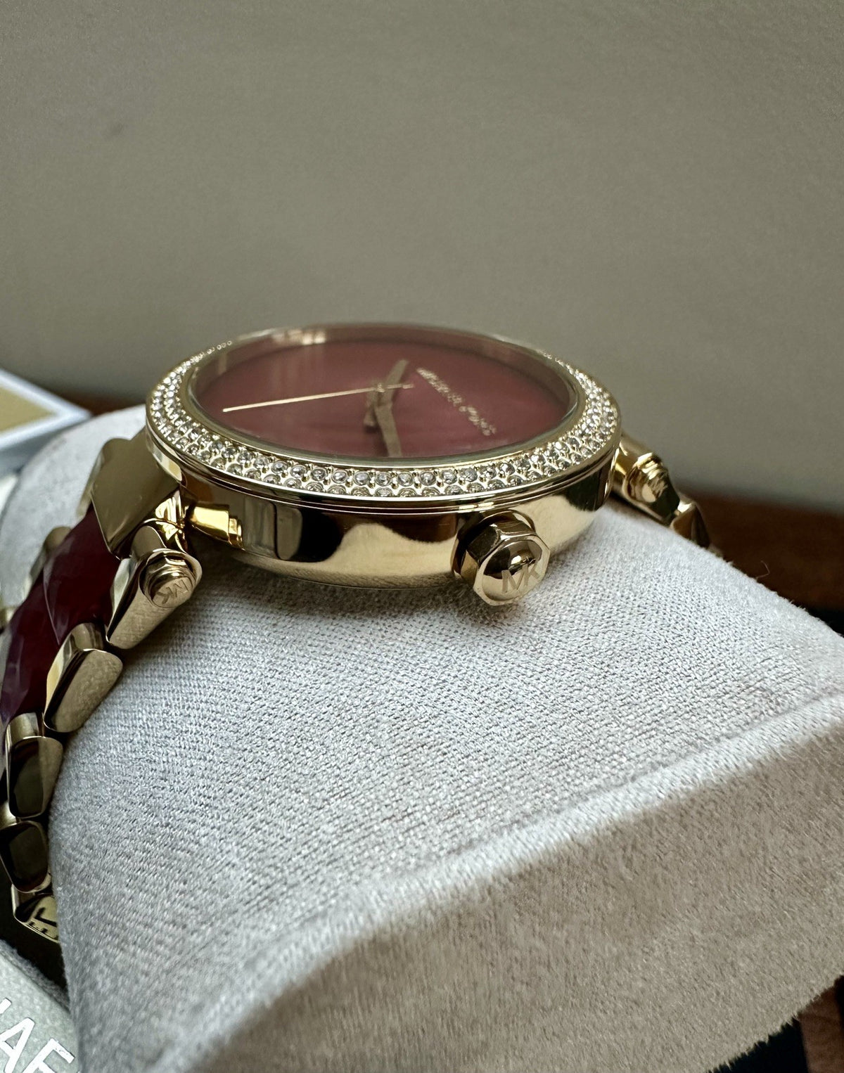 Michael Kors Parker MK6427 ladies' watch, red mother of pearl dial and crystal bezel – photo 4