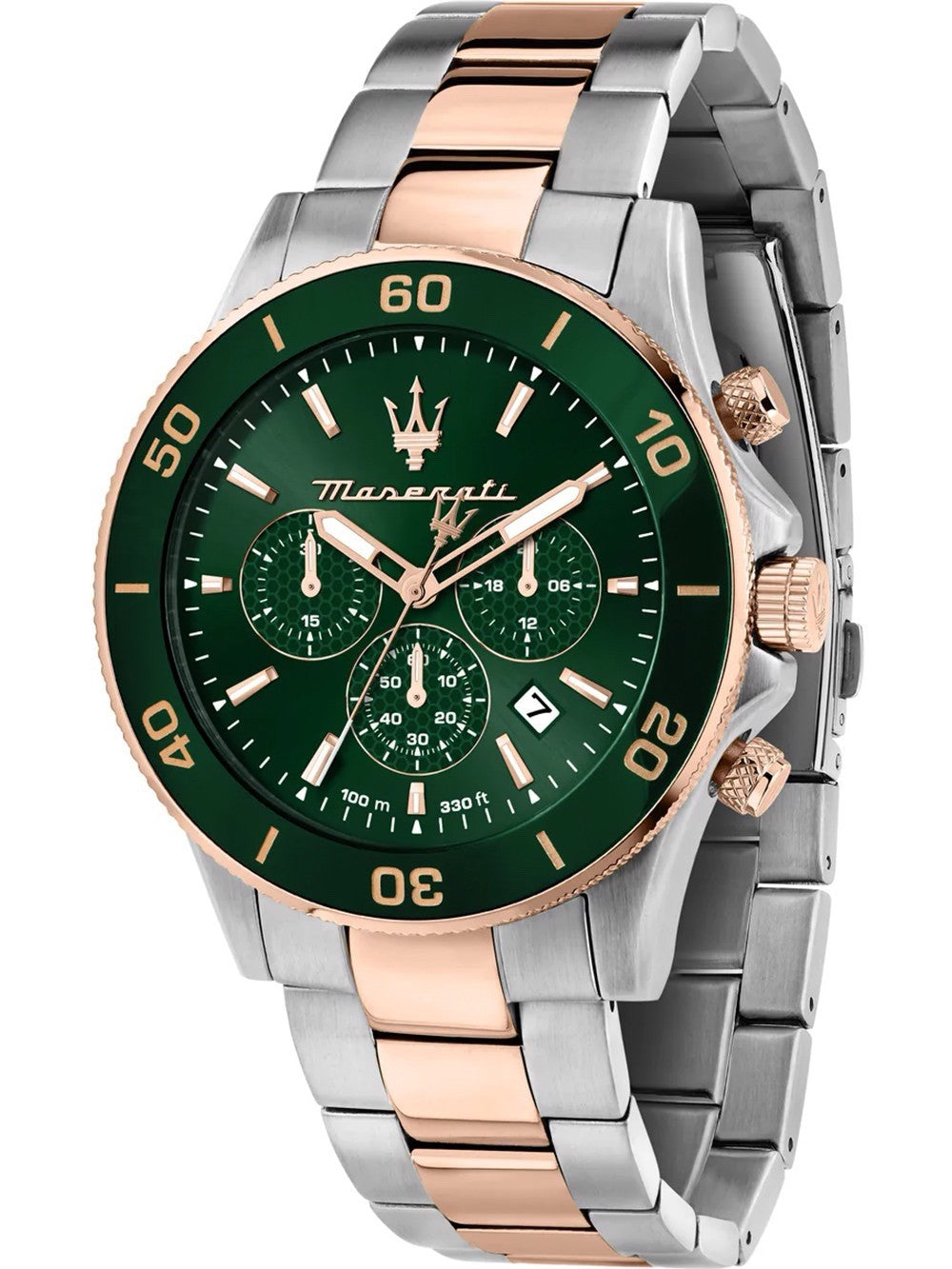 Maserati Competizione R8873600004 Men's Chronograph Watch, Green & Rose Gold, 43 mm – photo 1