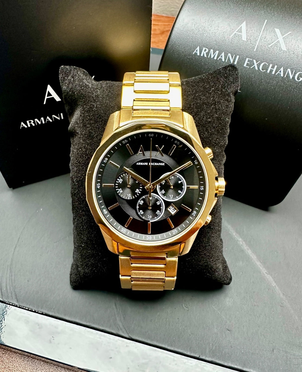 Armani Exchange AX1721 Men's Chronograph Watch, Black & Gold Tone, 44 mm – photo 1
