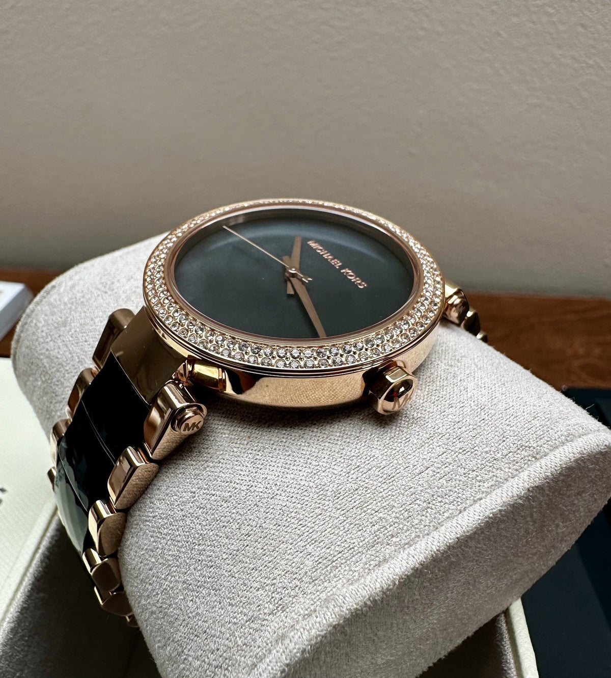 Michael Kors Parker MK6414 Ladies' Watch, Rose Gold & Black Crystal Dial – photo 1