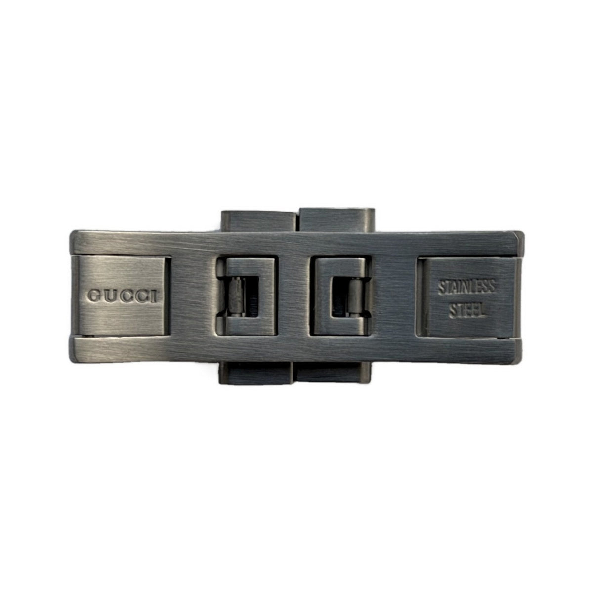 Gucci G-Timeless YA126513 clasp – reverse, Gucci and stainless steel stamps