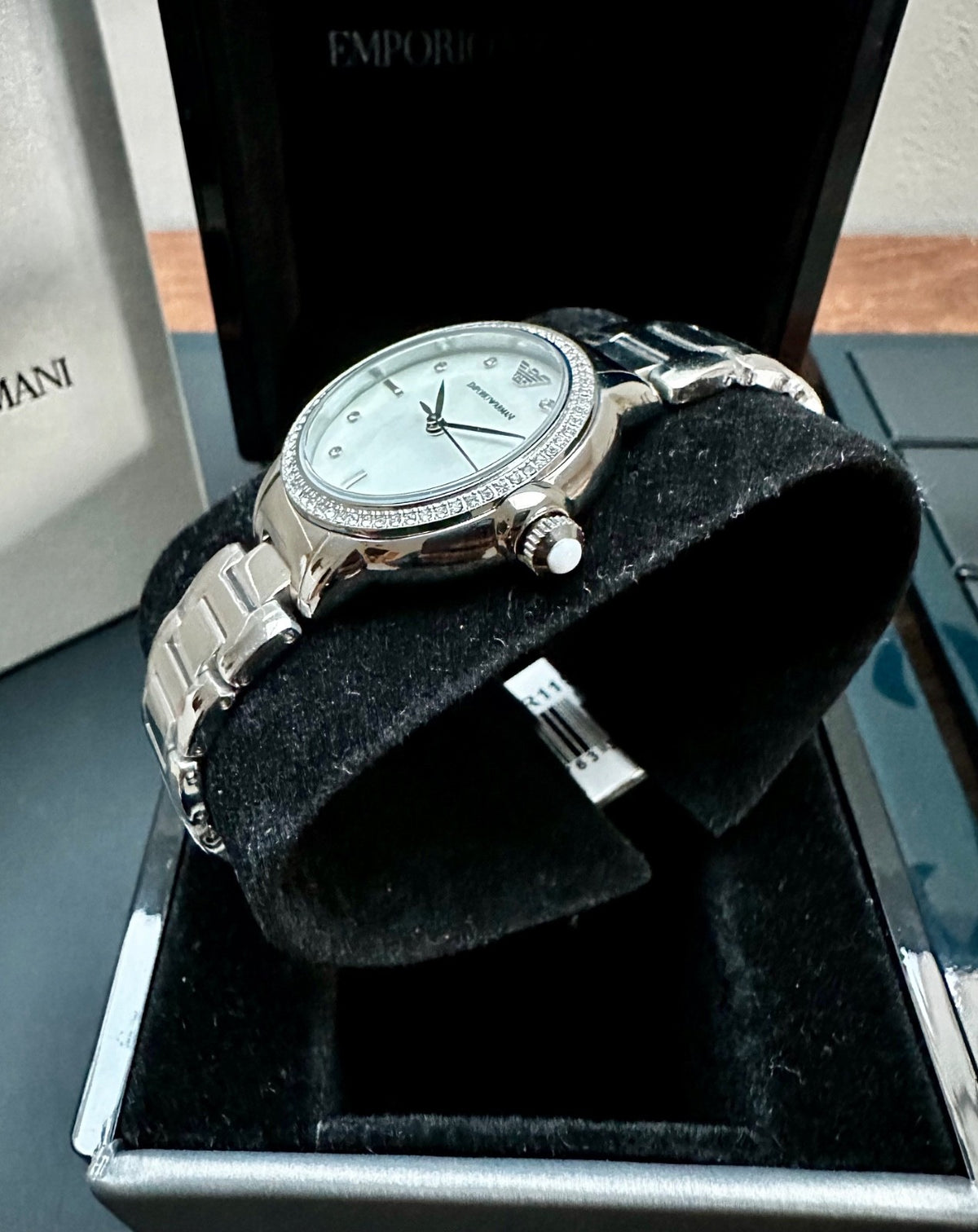 Emporio Armani AR11596 Ladies' Bracelet Watch, Mother of Pearl & Silver – photo 2