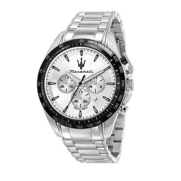 Maserati Traguardo R8873612049 Men's Chronograph Watch – Silver & Black, 45 mm
