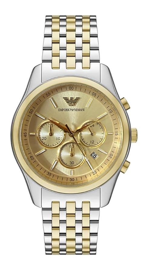 Emporio Armani AR11603 Men's Chronograph Watch, Gold & Silver Tone, 41 mm – photo 1
