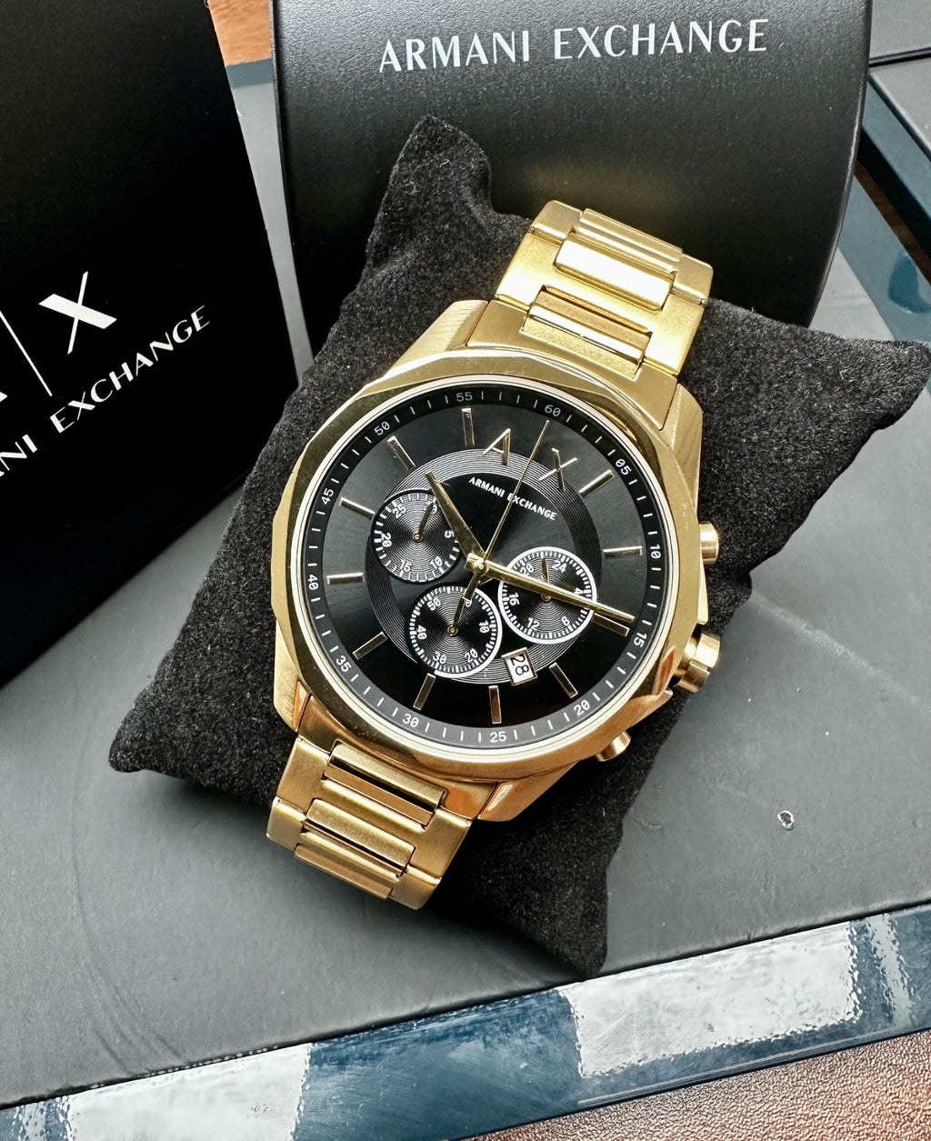 Armani Exchange AX1721 Men's Chronograph Watch, Black & Gold Tone, 44 mm – photo 7