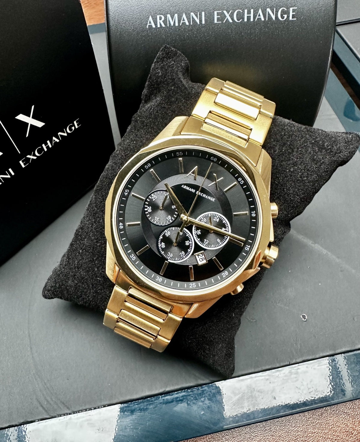 Armani Exchange AX1721 Men's Chronograph Watch, Black & Gold Tone, 44 mm – photo 7