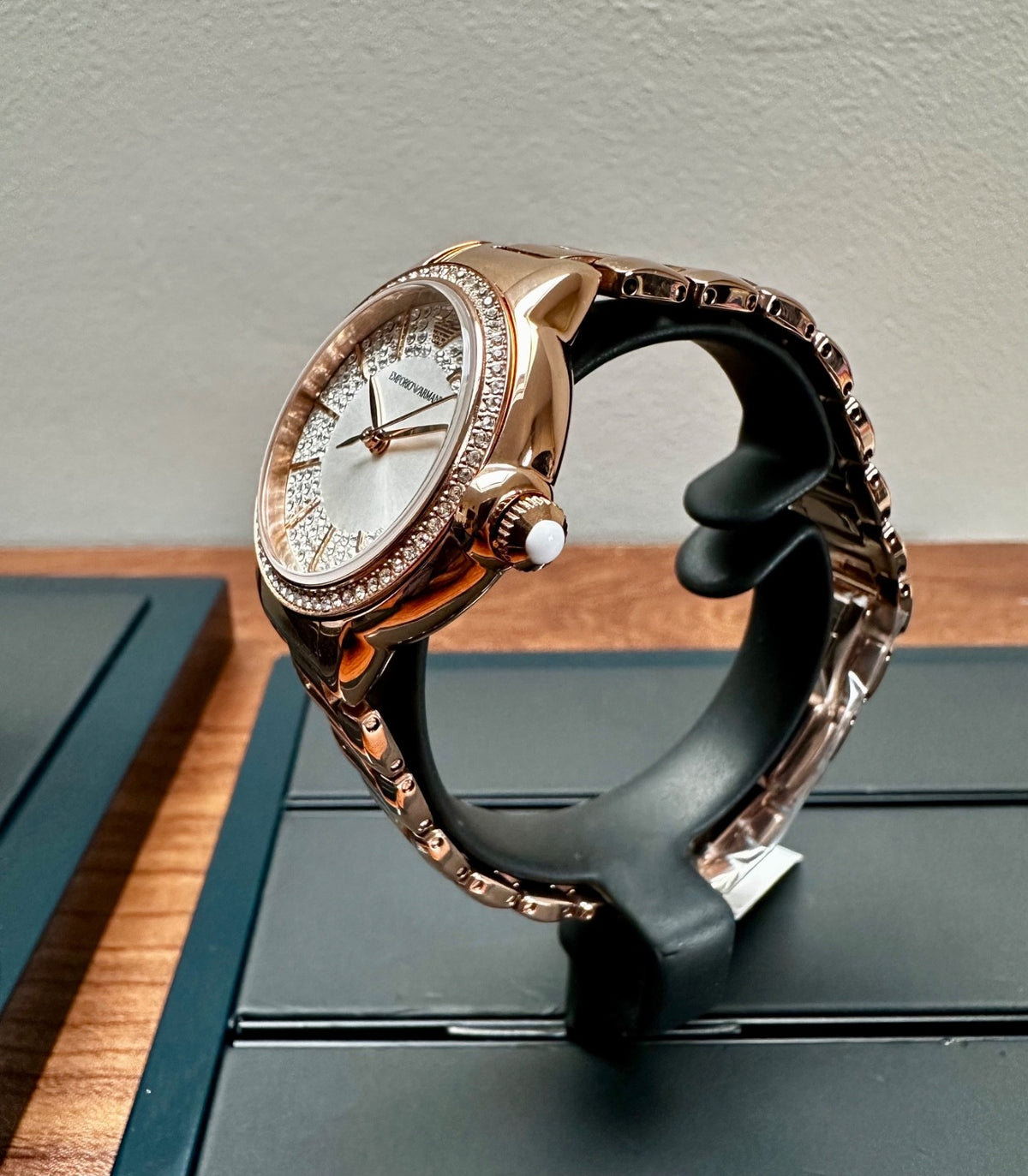 Emporio Armani AR11633 Ladies' Bracelet Watch, Diamond Dial & Rose Gold – photo 2