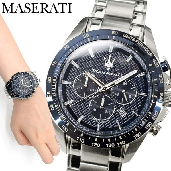 Maserati Traguardo R8873612043 Men's Chronograph Watch – Blue Dial & Steel, 45 mm