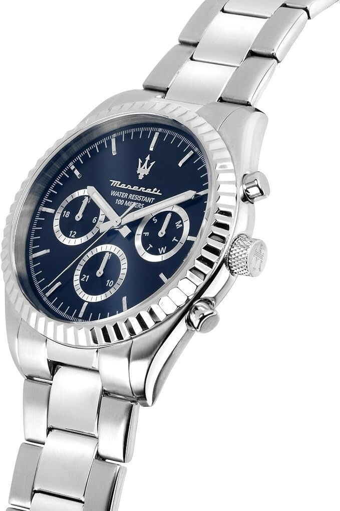 Maserati Competizione R8853100022 Men's Watch, Silver & Blue Dial, 43 mm – photo 2